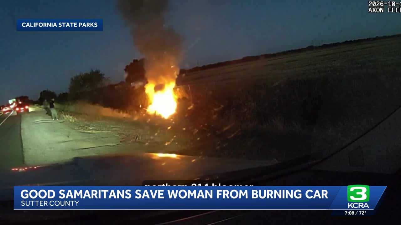 Officers rescue woman from burning car — WISN 12 Milwaukee, Arlington Community news