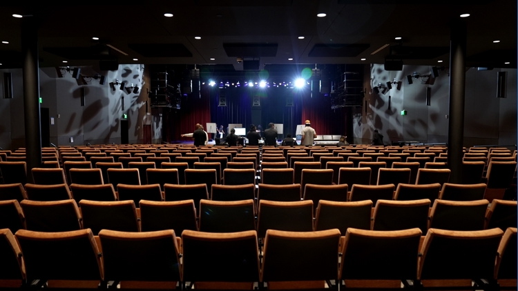 Historic Forest Theater in Arlington set for reopening with bright lights.